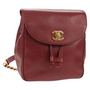 Chanel Vintage Backpack Caviar Red Leather Backpack Bag